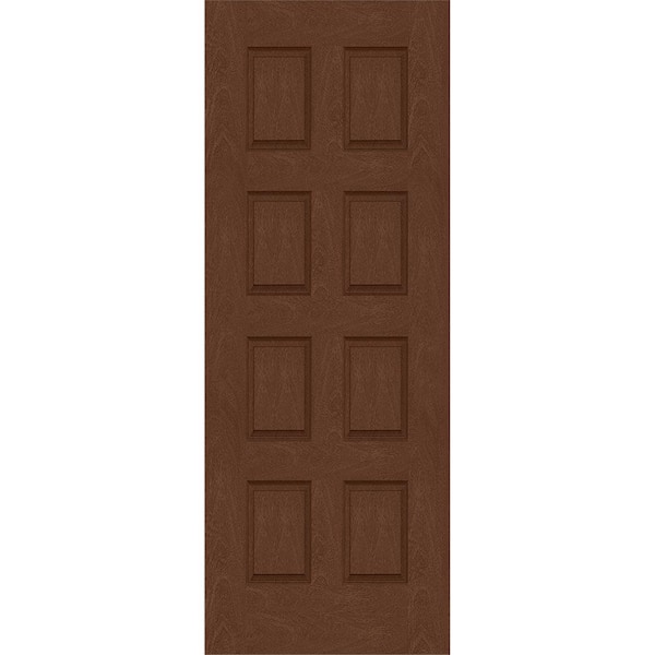 Steves & Sons Regency 36 in. x 96 in. Universal Handing 8-Panel Chestnut Stain Mahogany Fiberglass Front Door Slab