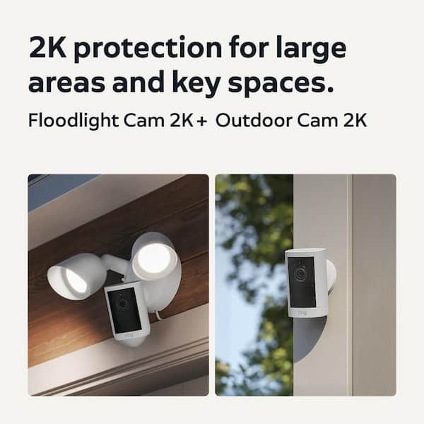 Security Camera Expansion Pack with Floodlight Cam 2K, Wired and Outdoor Cam 2K, Plug-In