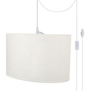 Aspen Creative Corporation 1-Light White Plug-In Swag Pendant with Off ...