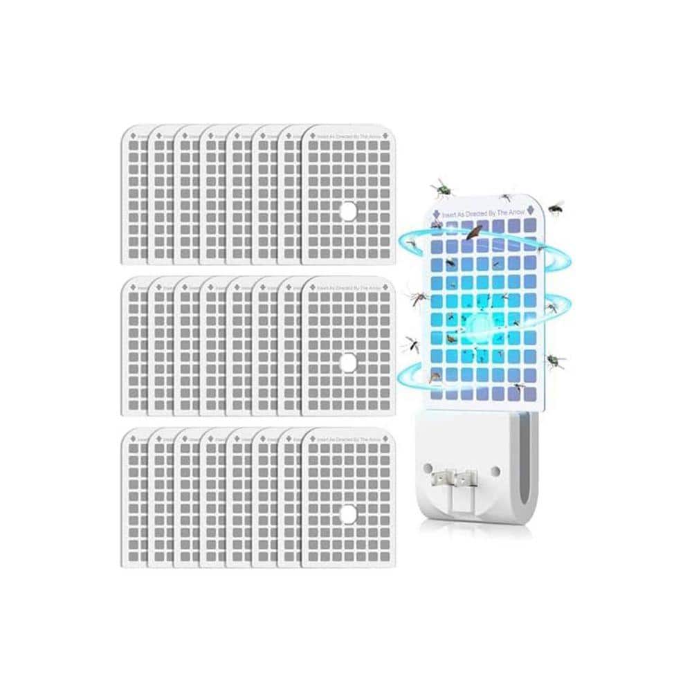 Indoor Sticky Glue Board Refills Flying Insect Mosquito Gnat Moth Fruit Fly Trap 25-Pack Plug-in Refill