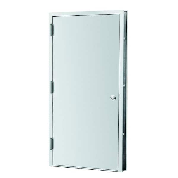 L.I.F Industries 36 in. x 80 in. Gray Left Hand/Outswing Gray Primed Fire Steel Prehung Commercial Door Kit