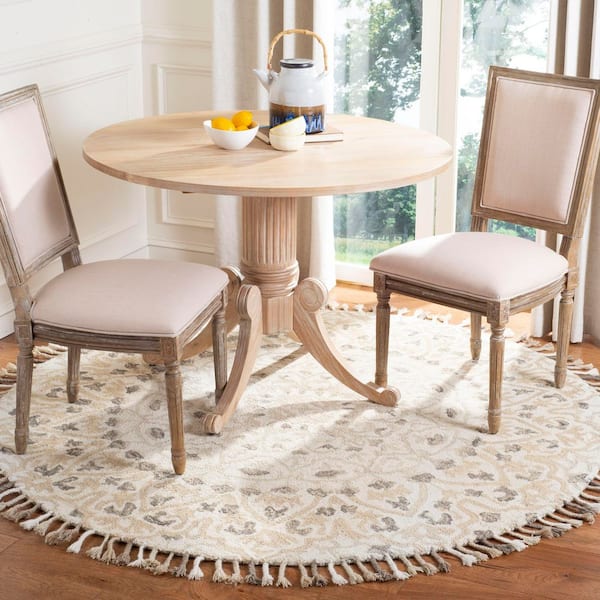 Blossom 6 ft. x 6 ft. Ivory/Taupe Garden Medallion Round Area Rug