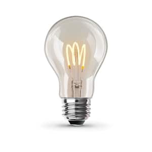 40-Watt Equivalent A19 Dimmable H Shape Filament Clear Glass E26 Vintage Edison LED Light Bulb, Soft White