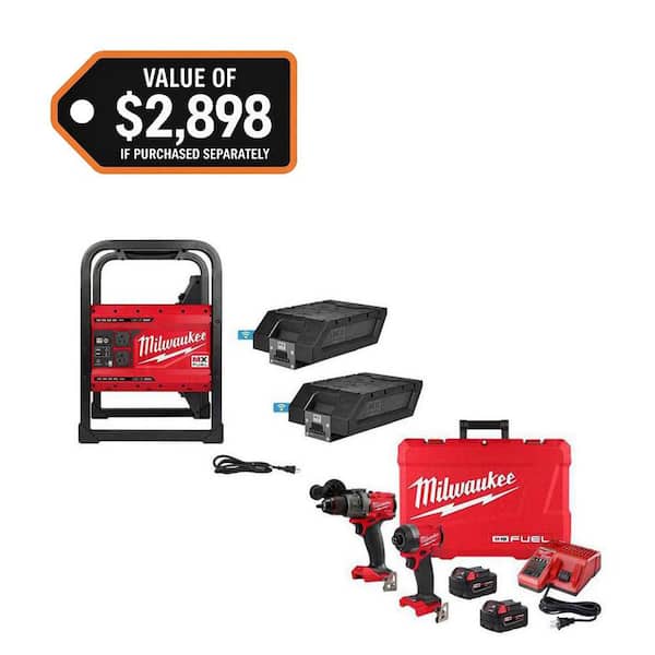 MX FUEL 3600-Watt/1800-Watt Lithium-Ion Battery Powered Push Start Portable Power Station w/FUEL M18 Hammer Drill/Impact