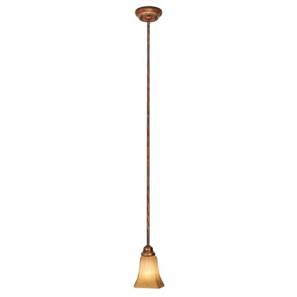 Hampton Bay Creme Brulee 1-Light Kendallwood Mini Pendant