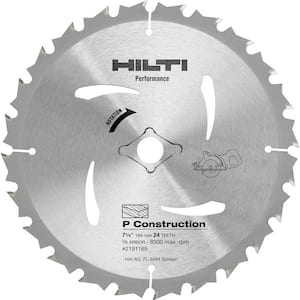 7-1/4 in. 24-Teeth Carbide Tipped Circular Saw Blade for Wood and Timber