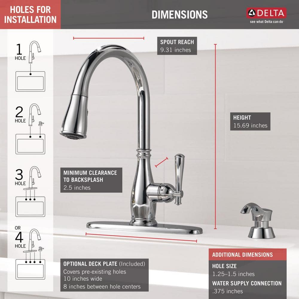 Chrome High-Arc Kitchen Faucet with Pull-Out Spray