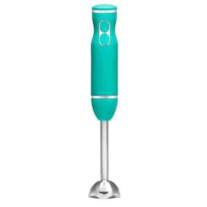 Immersion Blender, 2-speed, Turquoise, Stainless Steel Blades, 300W