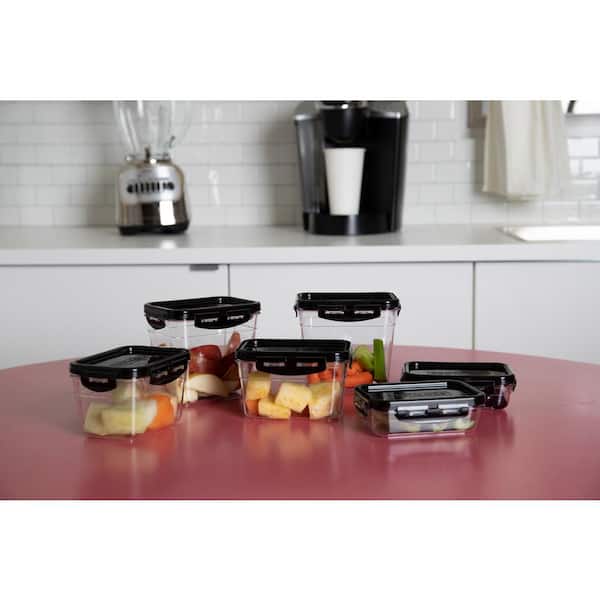 Mind Reader 12-Piece Black Polycarbonate Shatter-Proof Food Storage Set