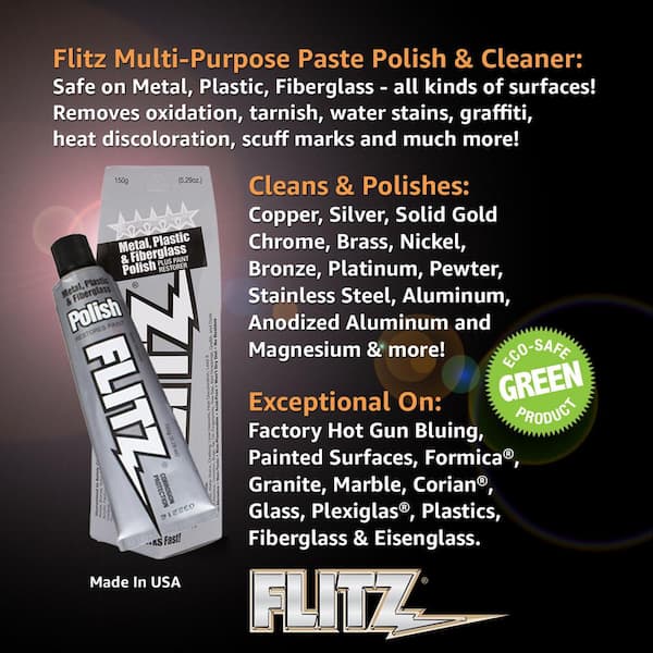 Flitz Multi-Purpose Polish and Cleaner Paste for Metal, Plastic,  Fiberglass, Aluminum, Jewelry, Sterling Silver: Great for Headlight  Restoration +