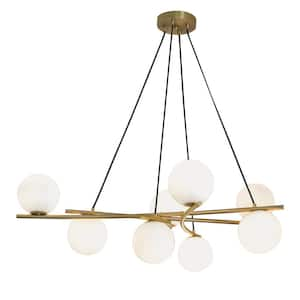 Perch 8-Light Satin Brass Pendant Light