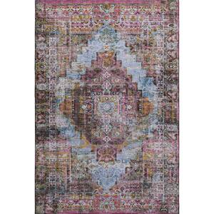 Mayfield Premium Machine Washable Abstract AMF2139 Pink 3 ft. x 5 ft. Area Rug
