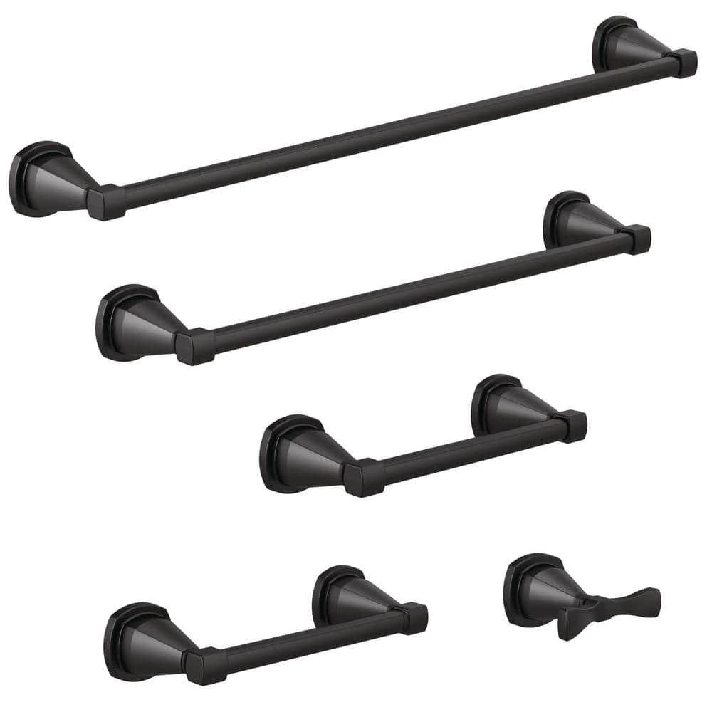 Matte Black Wall Mounted Modern Hand Towel Bar