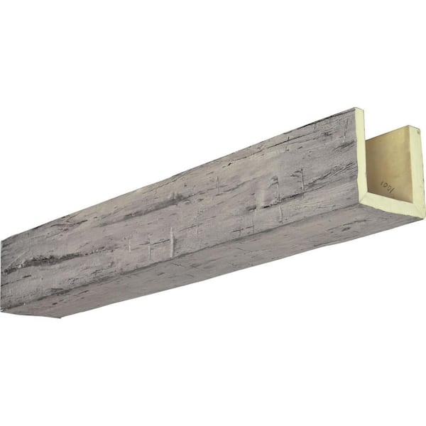 Ekena Millwork 6 in. x 10 in. x 14 ft. 3-Sided (U-Beam) Hand Hewn Burnished Pine Faux Wood Ceiling Beam