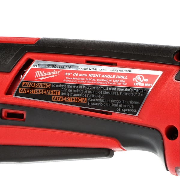  Milwaukee 2415-20 M12 12-Volt Lithium-Ion Cordless Right Angle  Drill, 3/4 In, Bare Tool, Medium : Tools & Home Improvement