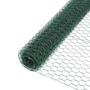 1 in. Mesh x 2 ft. x 25 ft. 20-Gauge Green PVC Coated Poultry Netting
