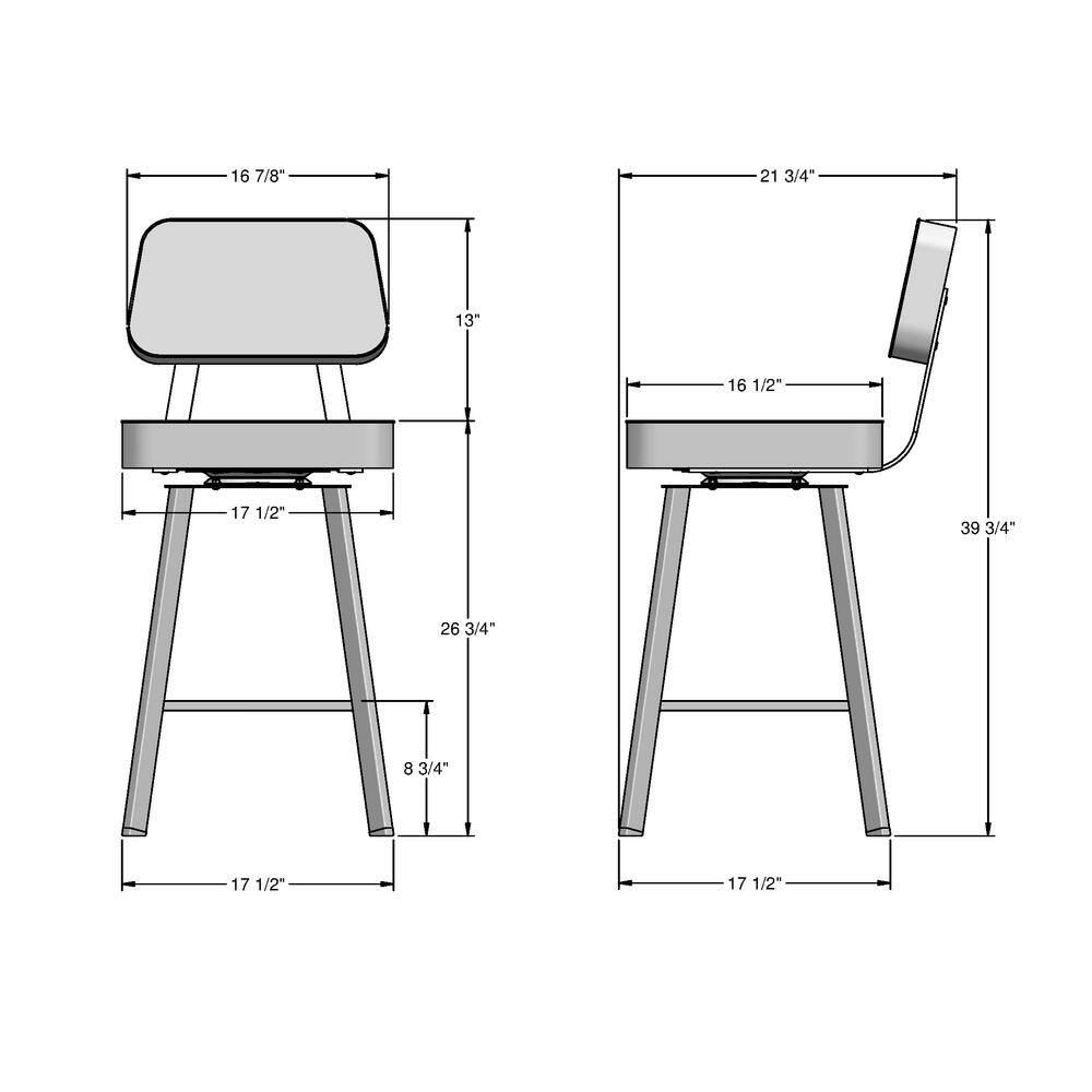 Clarkson 32'' Pale Gray and Dark Brown Metal Swivel Stool
