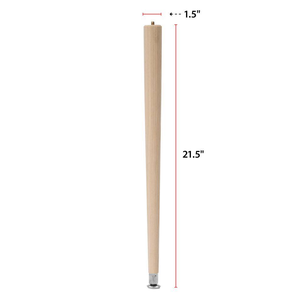 22" Natural Wood Round Taper Table Leg