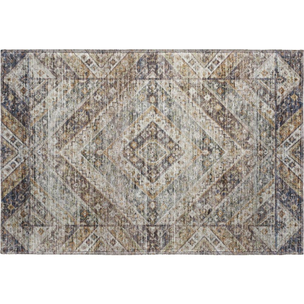 Mayfield Premium Machine Washable Abstract AMF2195 Brown 2 ft. x 3 ft. Accent Rug price history on PriceWatchPro