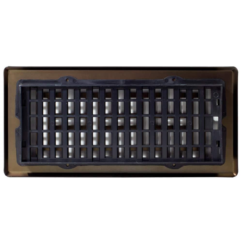 Oriental Design Rubbed Bronze Steel Floor Register