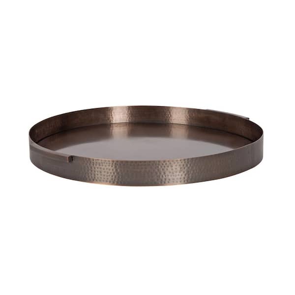 Samana Bronze Round Metal 20 in. Decorative Tray