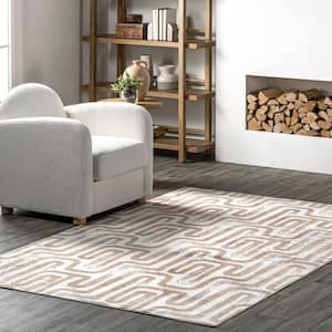 Carmel Transitional Machine Washable Beige 5 ft. 3 in. x 8 ft. Area Rug