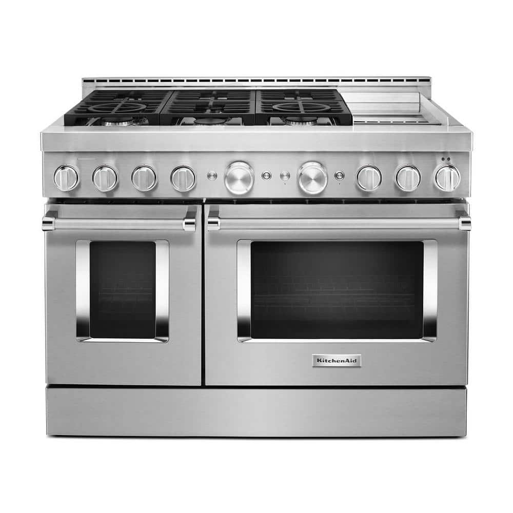 KitchenAid 48 in. 6.3 cu. ft. Smart Double Oven Commercial-Style