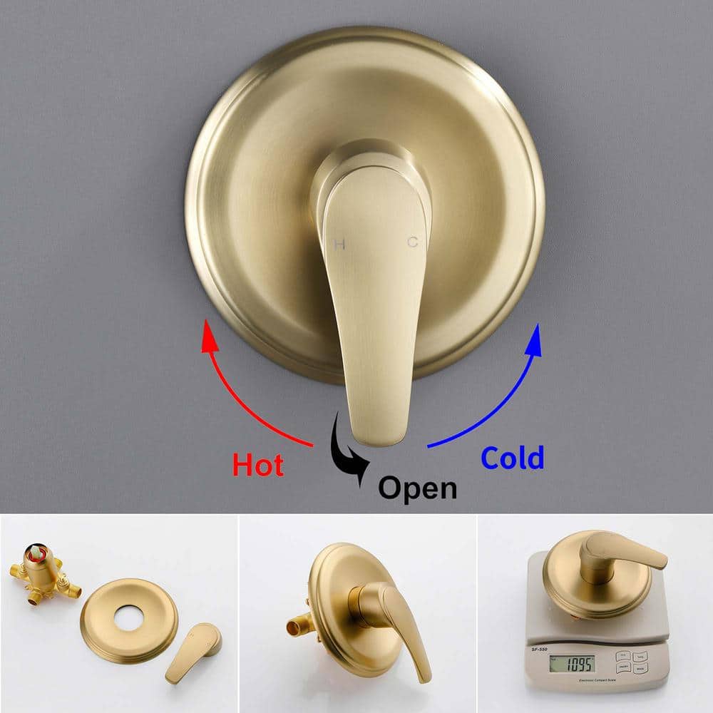 Brushed Gold Dual Shower Head and Handheld Combo Set
