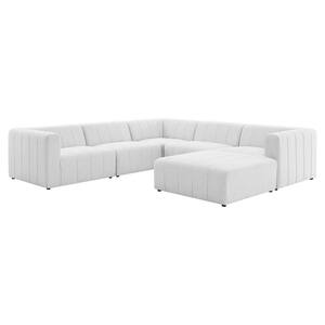 Bartlett 6-Piece Ivory Fabric Upholstered Reversible Sectionals Sofa