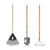 Anvil 3-Piece Wood Handle Garden Essentials Tool Set (Poly Leaf Rake, Digging Shovel and Bow Rake) 78115-945