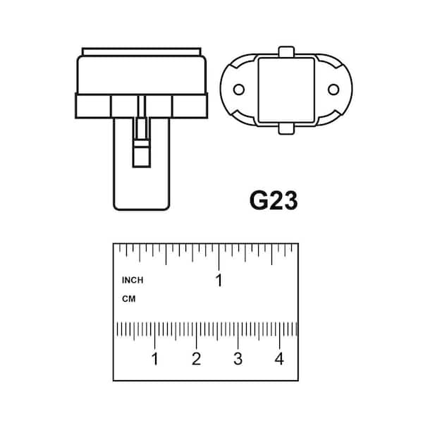 Feit Electric - 9W Equivalent PL CFLNI Twin Tube 2-Pin Plug-in G23 Base Compact Fluorescent CFL Light Bulb, Soft White 2700K (1-Pack)