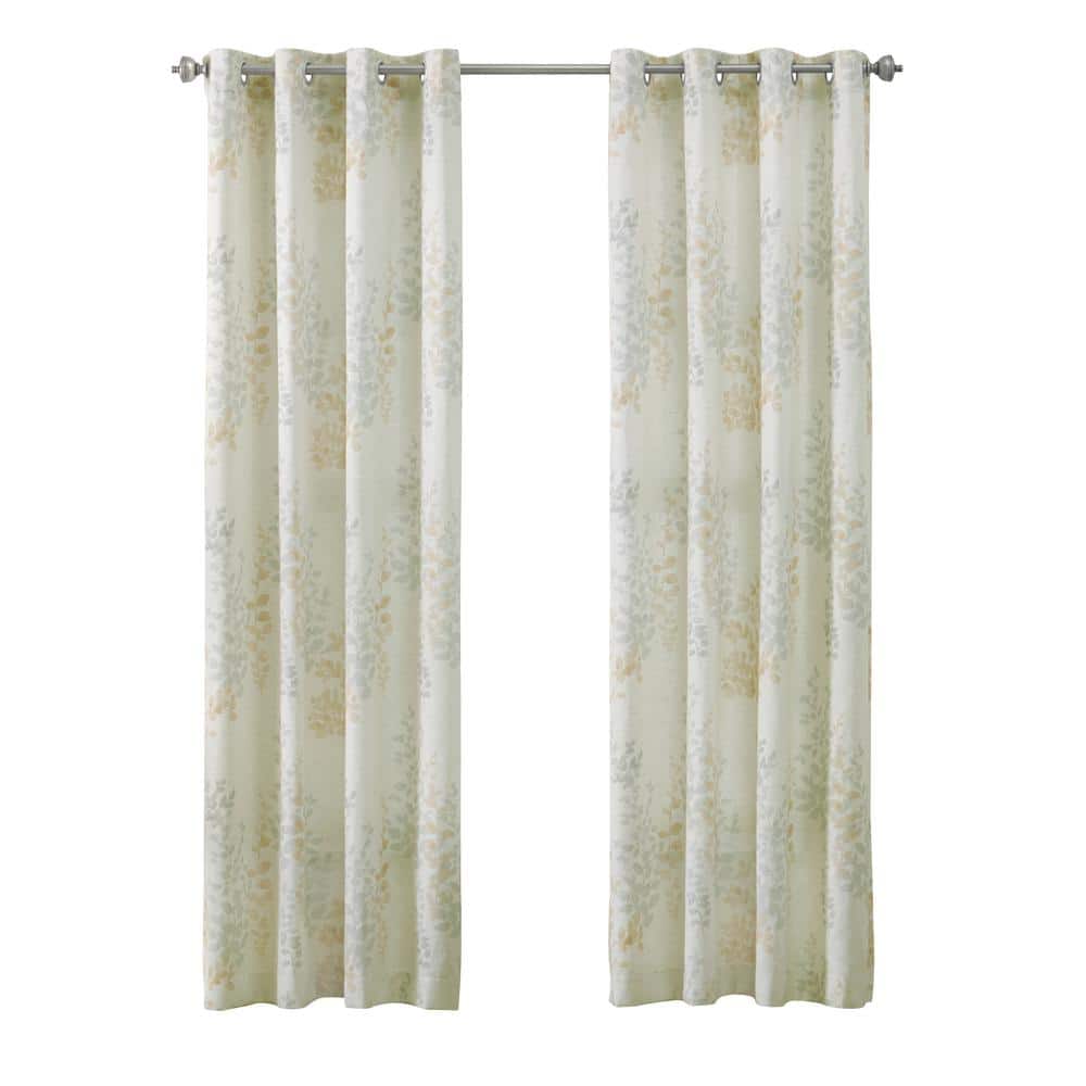 Ivory Light Filtering Grommet Pleated Linen Window Panel