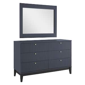 Dakota Dresser 17.5x47x61in. and Mirror in Blue