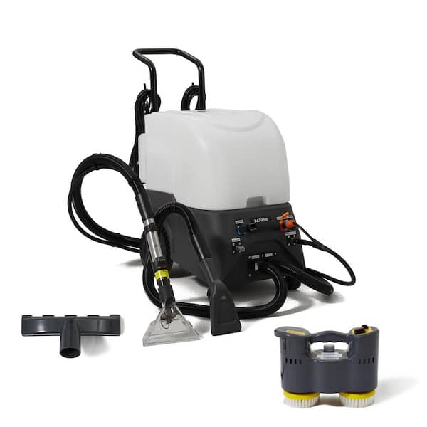 Commercial Upholstery Corded Carpet Cleaner Extractor with Steam, Spray-Vacuum, Blower & Mite Remover in Grey