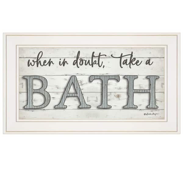 Charlie When in Doubt Take Bath 1-Piece Framed Wall Art 12 in. x 21 in.