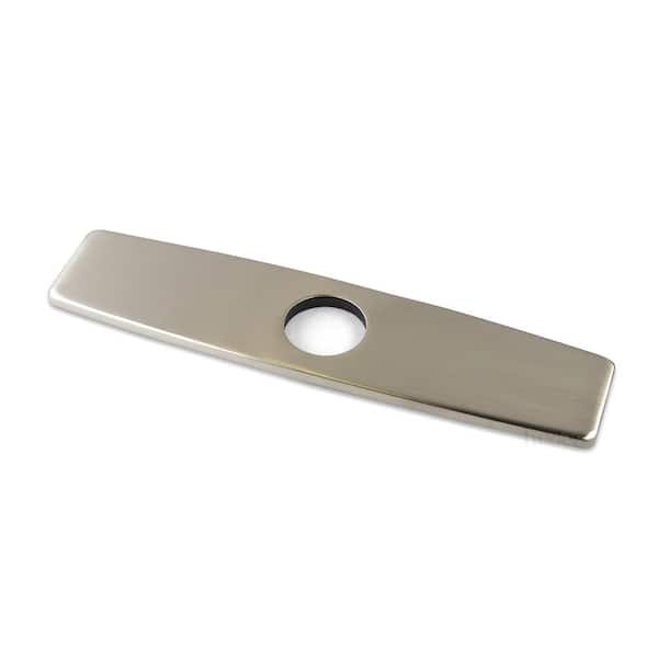 Ten Inch Kitchen/Lav Faucet Mounting Hole Cover Plate Base Brushed Nickel 10" 