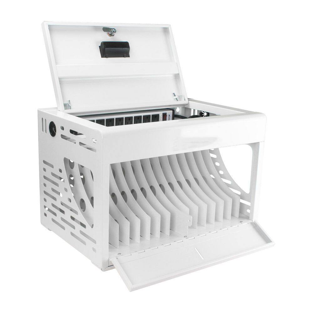 13.77 in. 16-Device Charging Station for Laptops/Tablets, Charging Cabinet for iPad/Chromebooks/Laptop Computers, White price history on PriceWatchPro