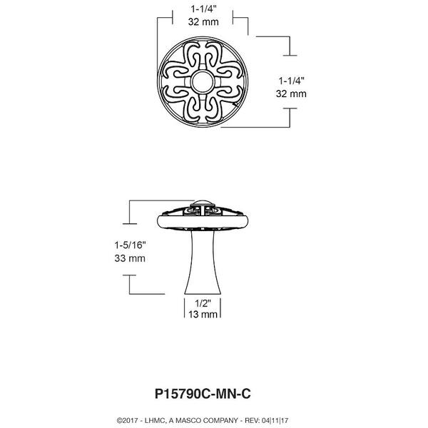 Liberty - Panache 1-1/4 in. (32 mm) Matte Nickel Round Cabinet Knob