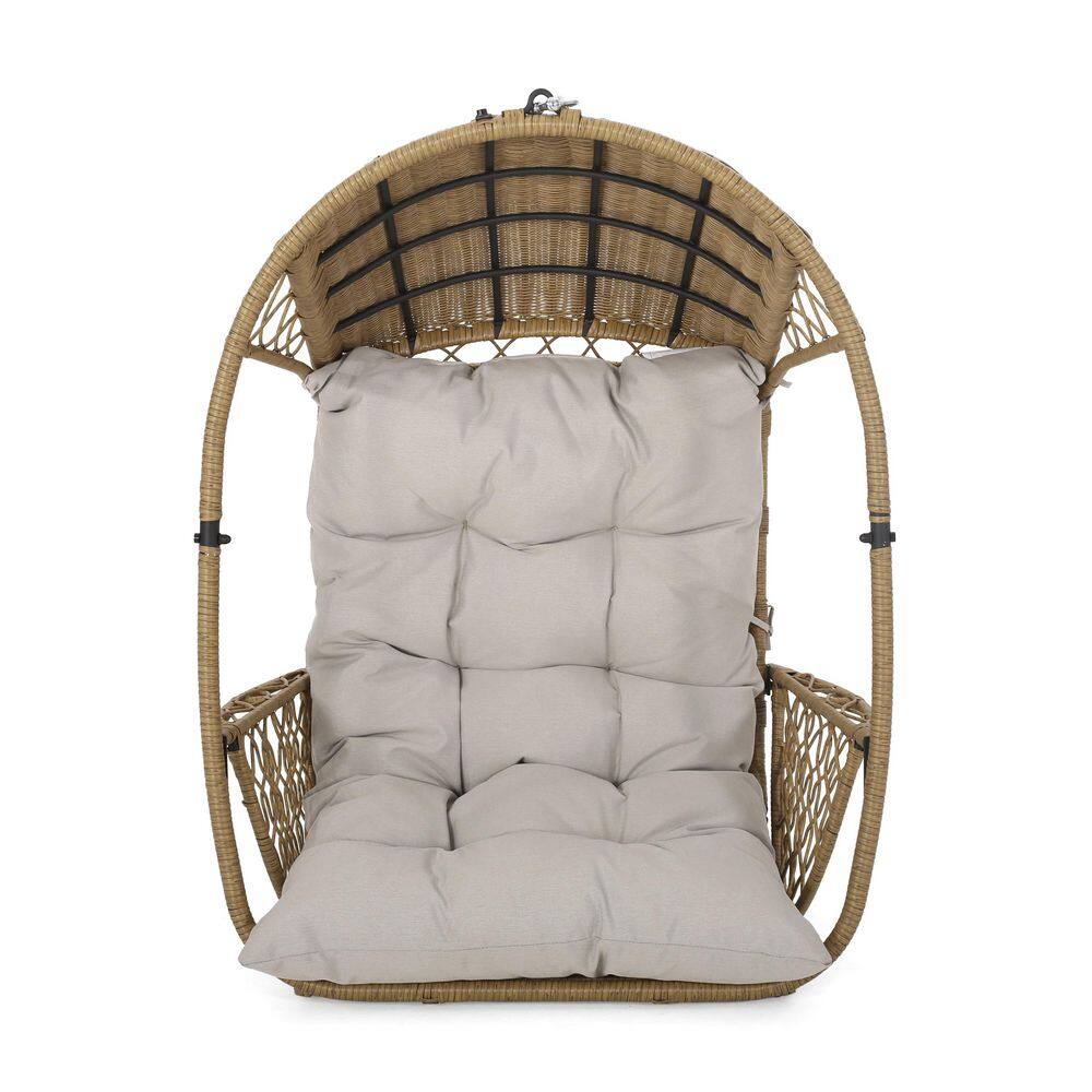 Brown Wicker Porch Swing with Beige Cushoins price history on PriceWatchPro