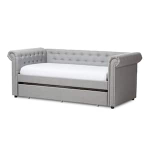 Mabelle Transitional Gray Fabric Upholstered Twin Size Daybed