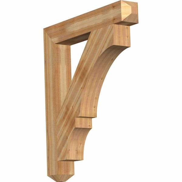 Ekena Millwork 6 in. x 48 in. x 42 in. Western Red Cedar Balboa Craftsman Rough Sawn Bracket