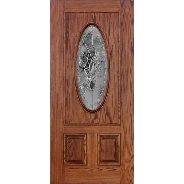 Koch Elite Dual Clad Entry 36 in. x 80 in. Red Oak Prehung Front Door Persia Zinc 6-9/16 in. Primed Frame Bronze Sill Double Bore-DISCONTINUED