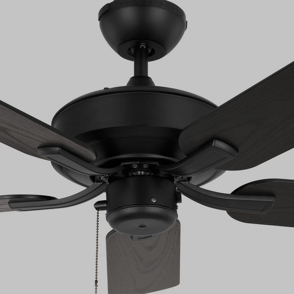 Midnight Black 44-Inch Ceiling Fan with Walnut Blades and Lighting