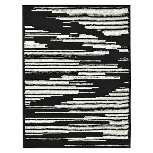 5 ft. x 8 ft. Multi-Colored Wool Abstract Hand Hooked Area Rug