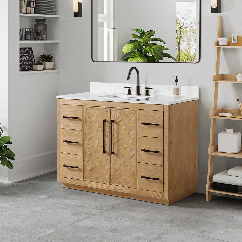 Bellavia 48" Weathered Fir Wood Vanity with Engineered Stone Top