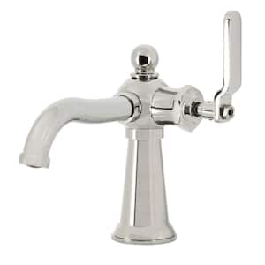 Knight Single-Handle Single Hole Bathroom Faucet with Push Pop-Up in Polished Nickel