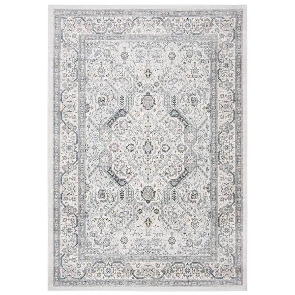 SAFAVIEH Isabella Light Gray/Cream 4 ft. x 6 ft. Floral Medallion Area Rug