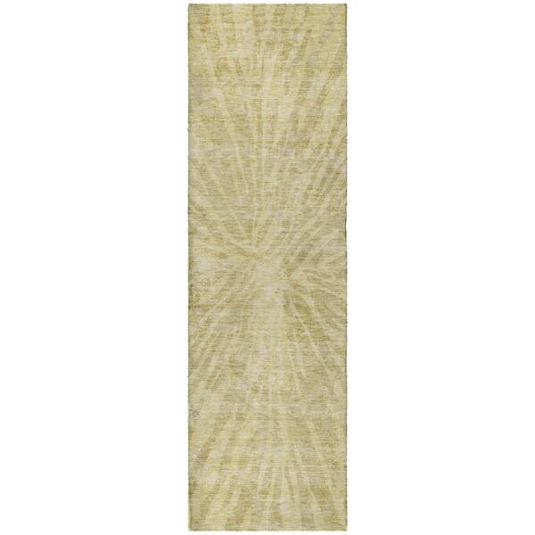 Dream Shag Premium Machine Washable Abstract ADS818 Wheat 2 ft. x 7 ft. Runner Rug