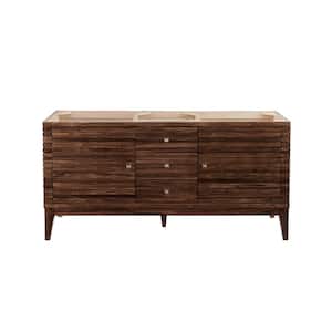 Linear 58.8 in. W x 19.50 in. D x 29.8 in.H Bath Vanity Cabinet Without Top in Mid-Century Walnut