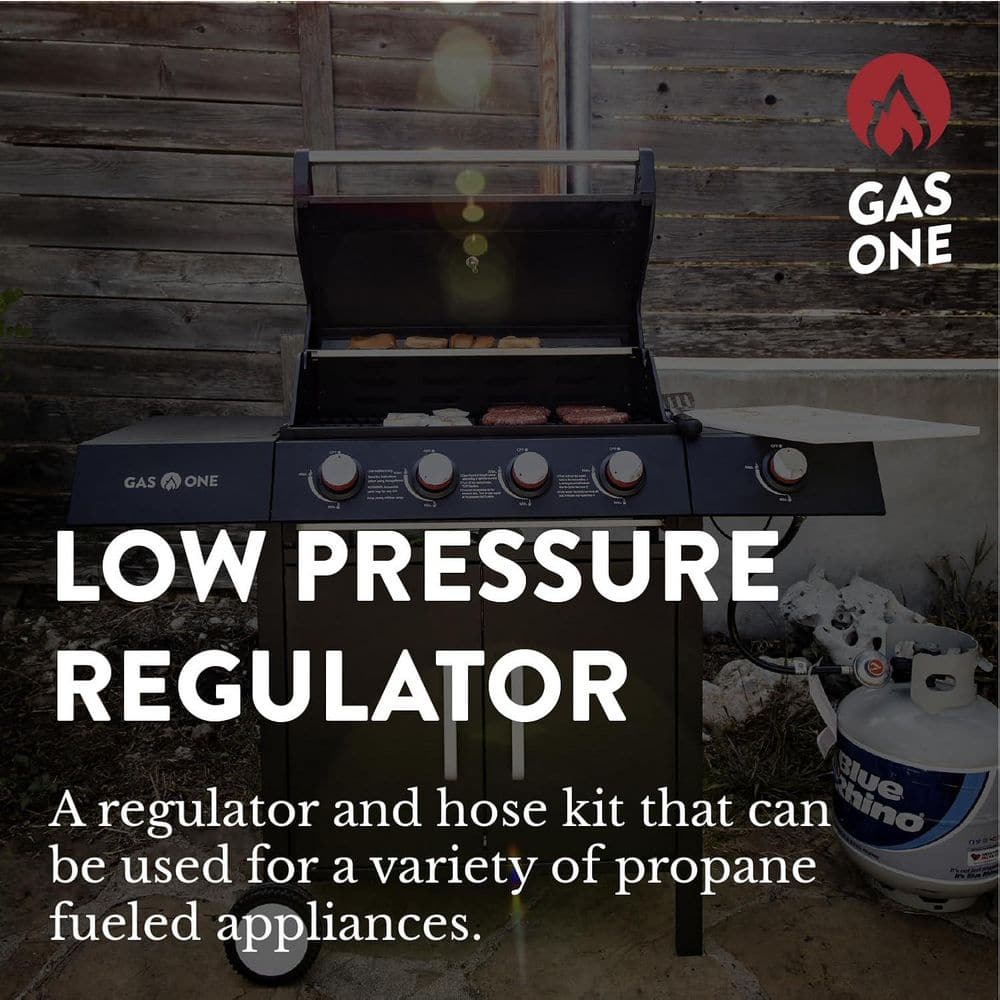 5 Feet Black Rubber Propane Regulator Hose with Brass Fittings